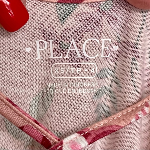 THE CHILDREN’S PLACE | NWT Girls Floral Cut Out Dress in Pink Melon | XS (4) - Picture 6 of 10